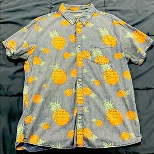 Hawaiian Pineapple Short Sleeve Button Down
